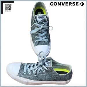 Converse (10 - EUC) Light Blue CTAS x Flyknit OX Low-Top Chuck Taylor Sneakers